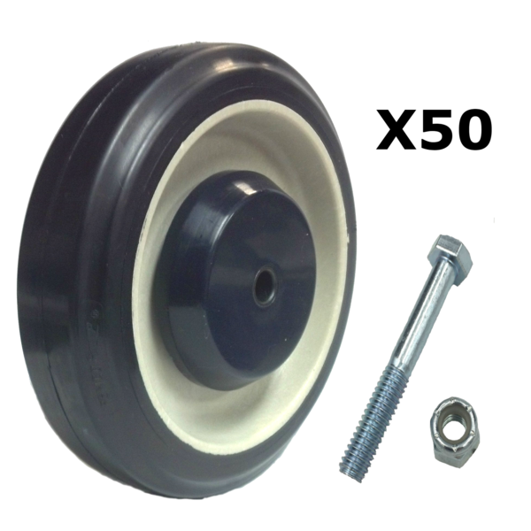 Mapp Caster Shopping Cart Replacement Wheels with Axles - 50 pieces R5203A-50 NUT&BOLT